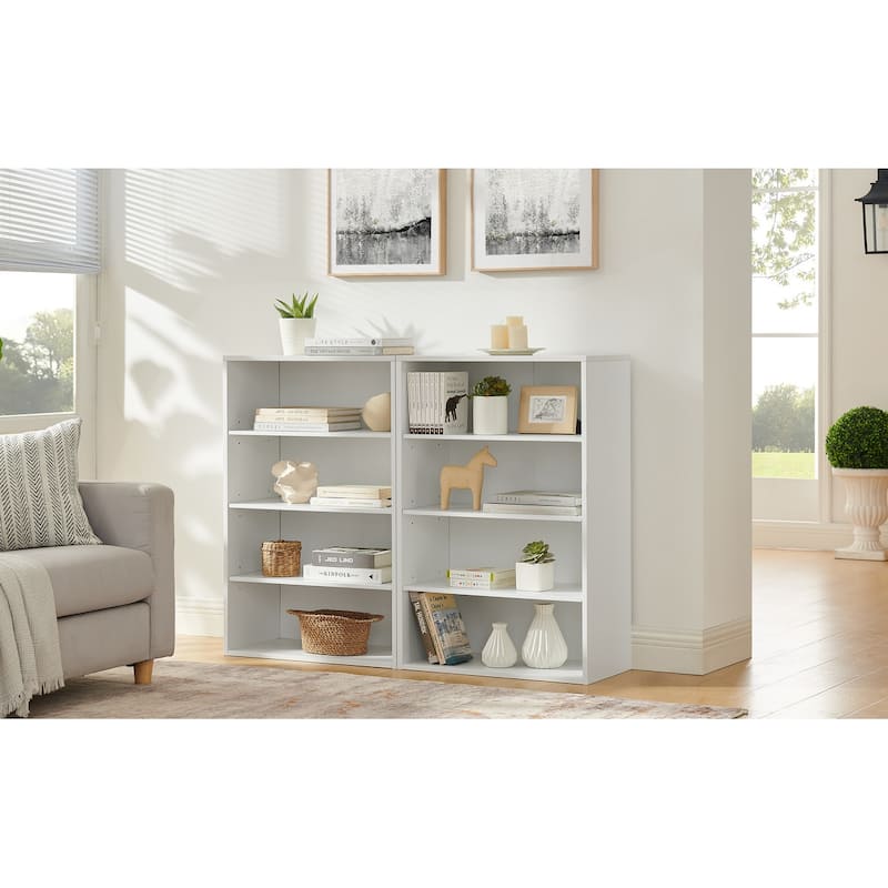 Modular 8-Tier Storage Cabinet –Convertible Bookcase with Adjustable Shelves, Dual-Layer Design Separates into Two 4-Layer Units