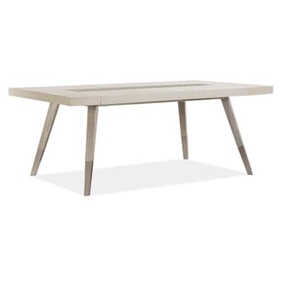 Magnussen Home Lenox Warm Silver And Acadia White Extendable Rectangular Dining Table - 44''W x 76''D x 30''H
