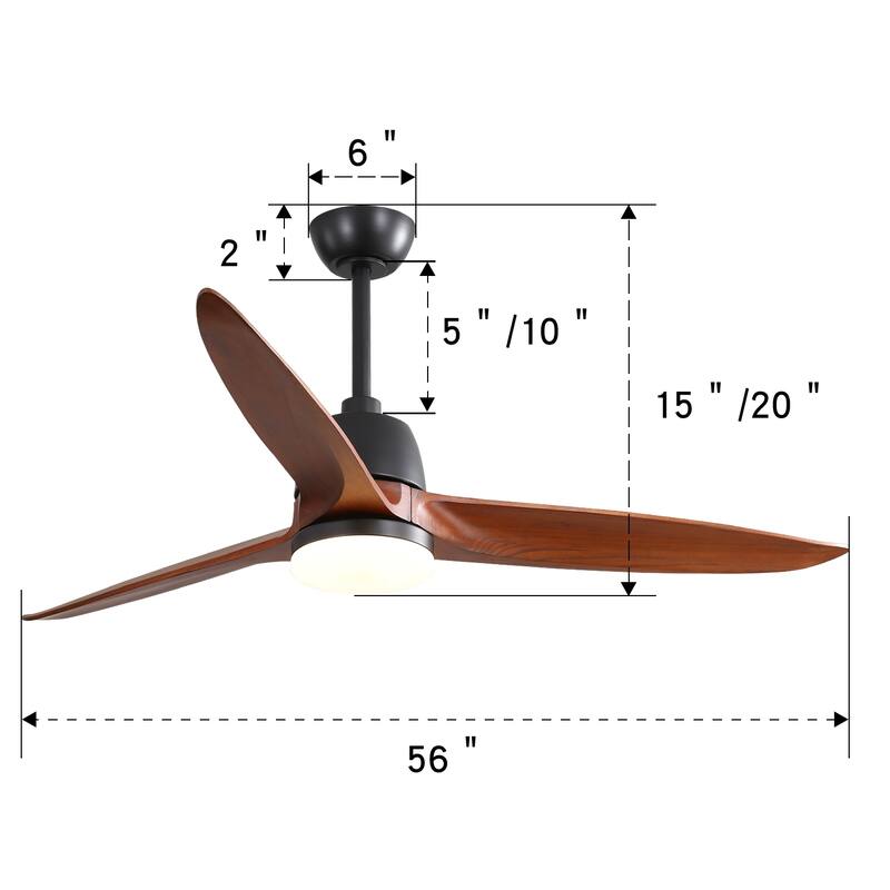 Clihome 56 In. Ceiling Fan Light With Remote Energy-saving DC Motor