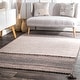 preview thumbnail 13 of 18, Nuloom Contemporary Flatweave Handmade Diamond Bands Solid Area Rug 4' x 6' - Light Beige - Rectangle