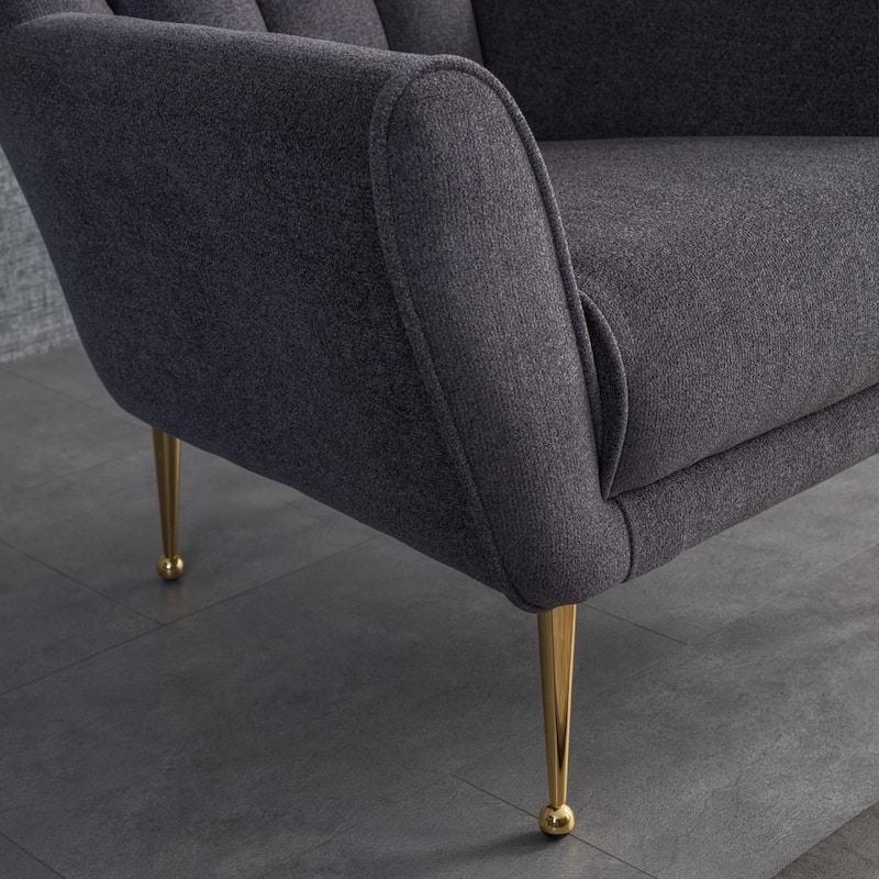 Adelina Mid Century Upholstered French Boucle Lounge Chair