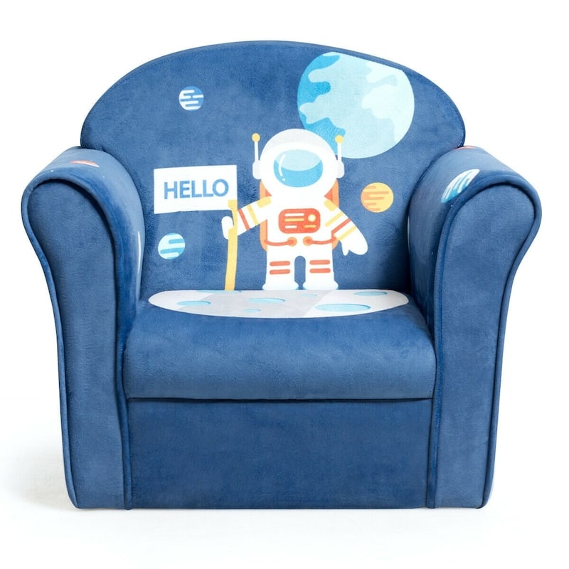 Kids Astronaut Armrest Upholstered Couch - 20" x 15" x 17" (L x W x H)