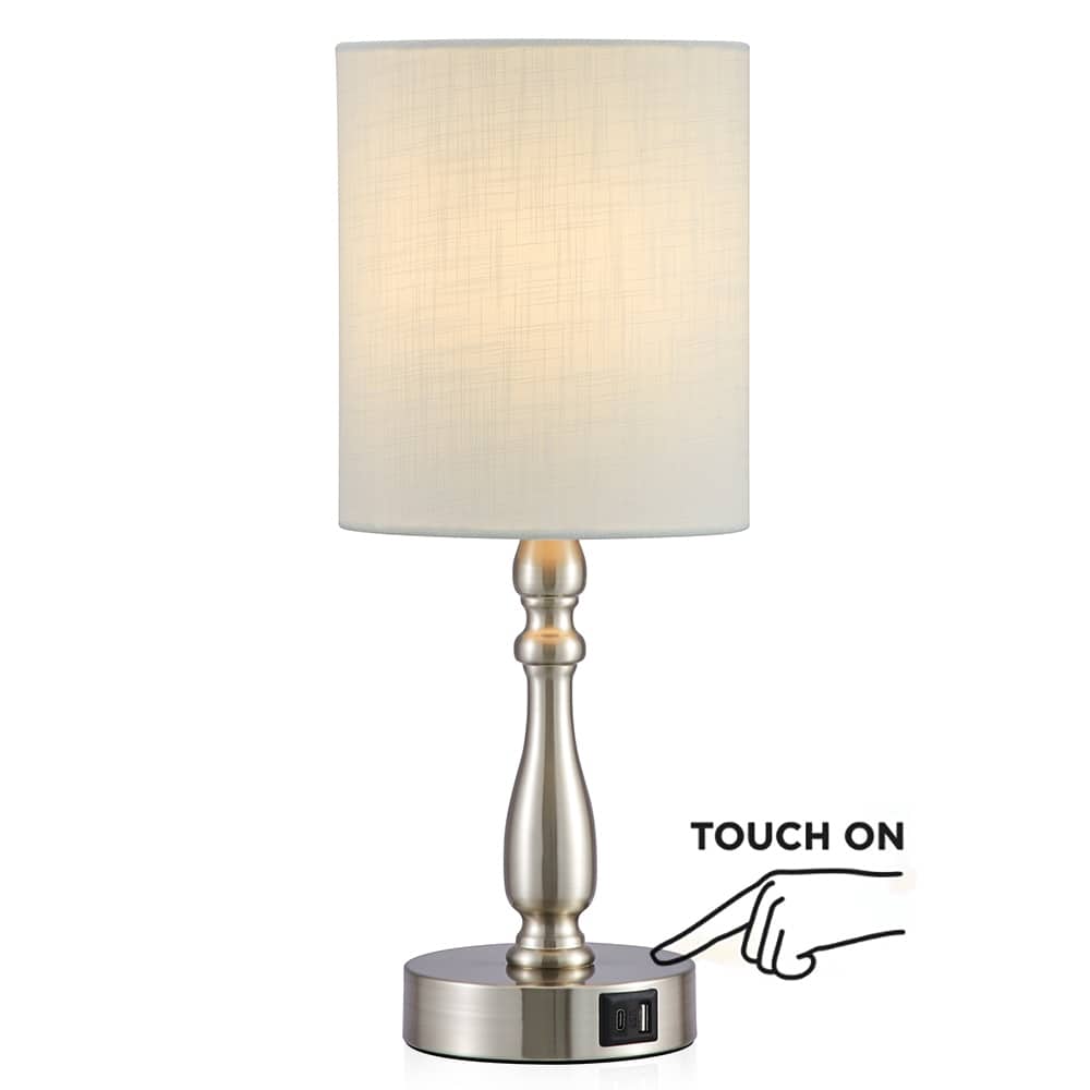 3-Way Dimmable Touch Control Small Table Lamp with USB Port