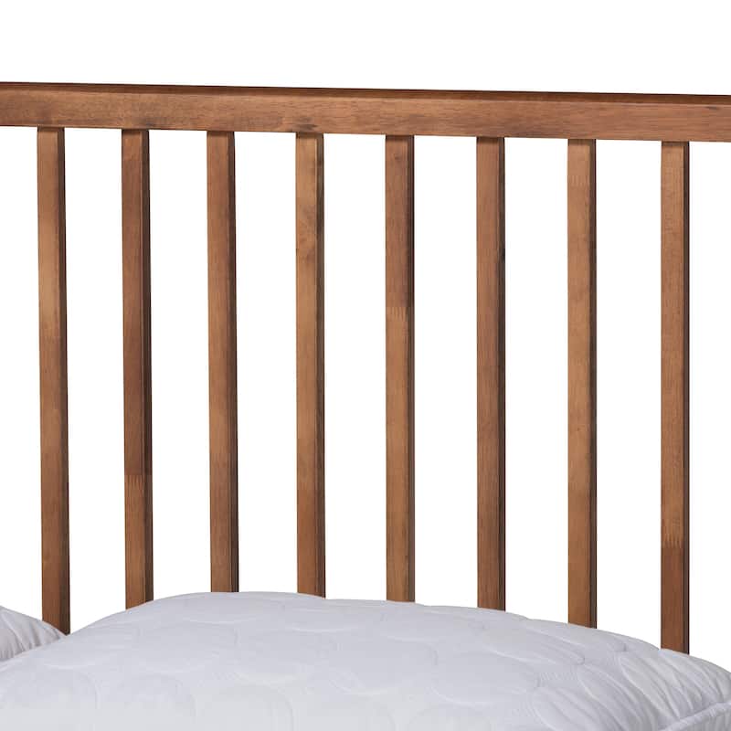 Neilan Modern and Contemporary Walnut Brown Finished Wood Platform Bed