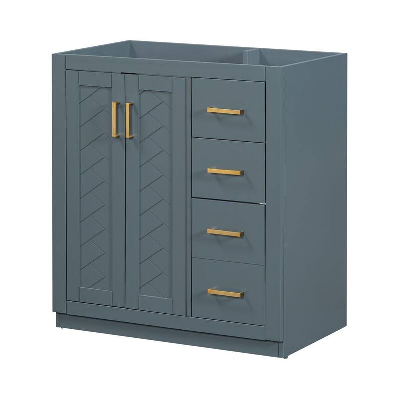 30'' Modern Freestanding Bathroom Vanity with Top Sink , Solid Wood Frame