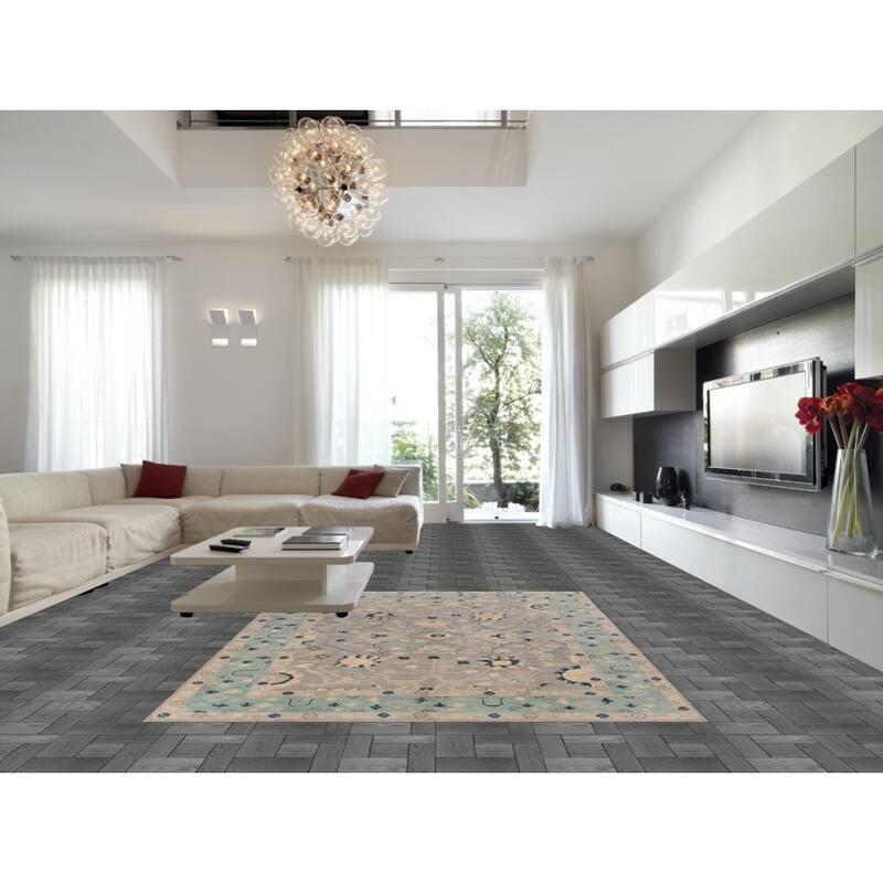 Hand Knotted Oriental 100% Wool Carpet Transitional All-Over Purples Oushak Area Rug - 10' 2'' X 8' 0''