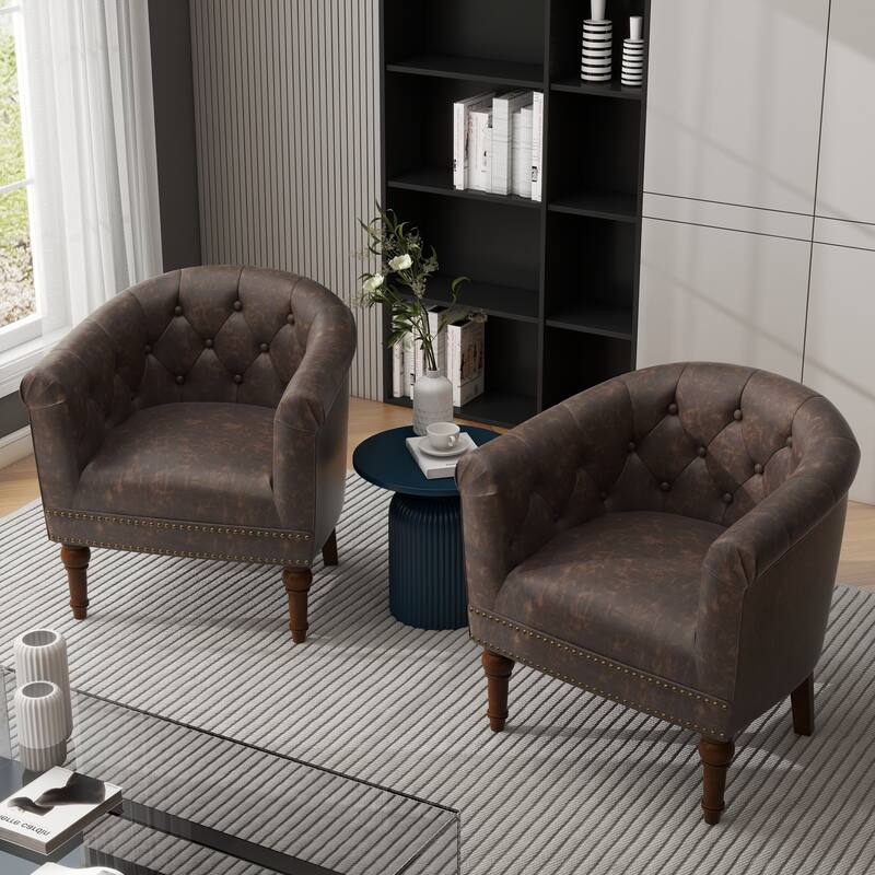 25 " Wide Tufted Accent Chair Armchair