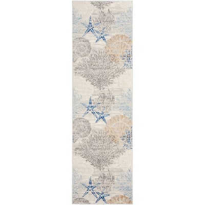 Nourison Pompeii Coastal Beach Shells and Coral Area Rug
