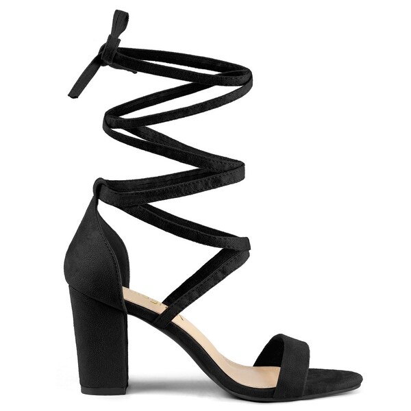 lace up chunky heel sandals