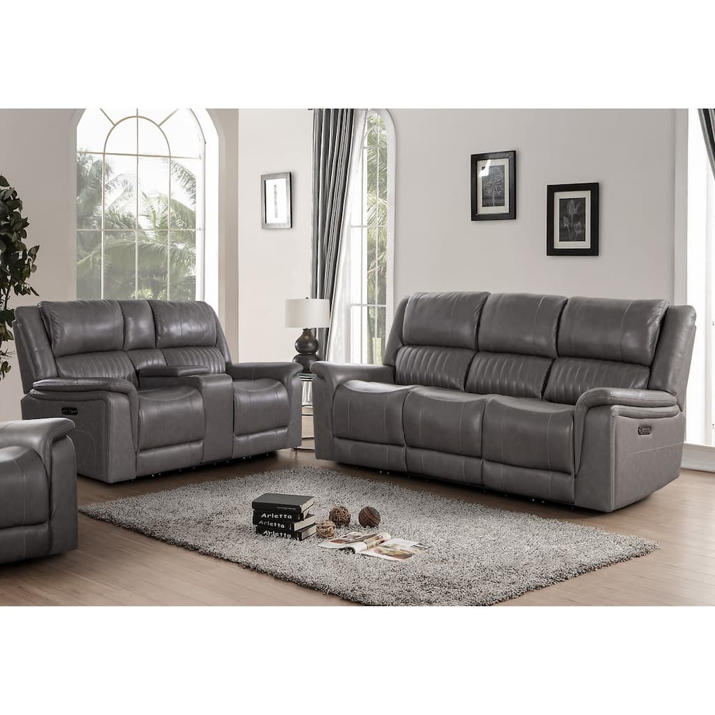 Palmer Top Grain Italian Leather Sofa & Loveseat Set
