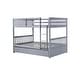 preview thumbnail 10 of 10, Grey Full over Full Wood Bunk Bed with Guardrails and Ladder and Twin Size Trundle