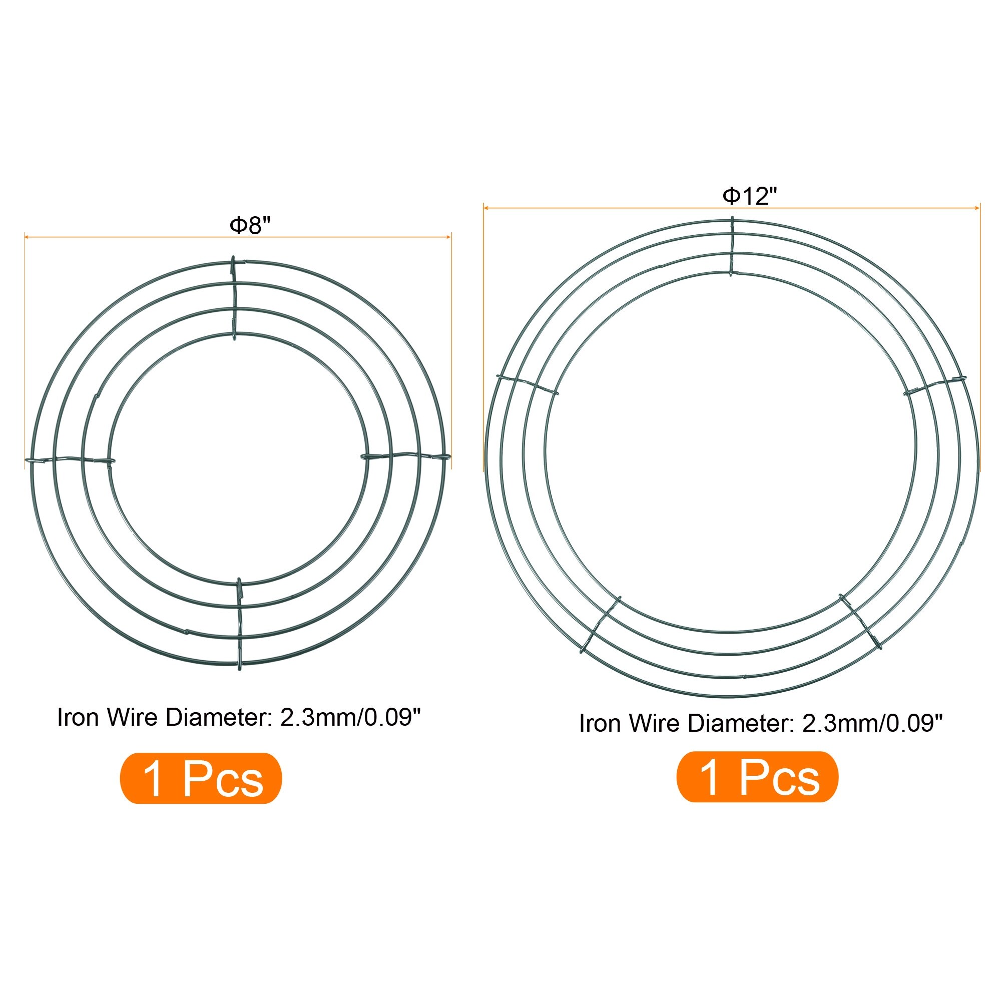 Unique Bargains Metal Wire Wreath Frame Form Hanger For Christmas