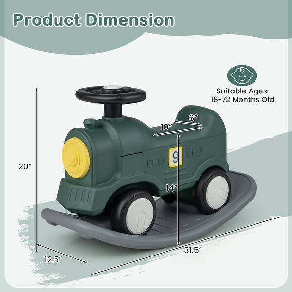 Costway 3-in-1 Rocking Horse for Toddlers with Detachable Balance - See Details