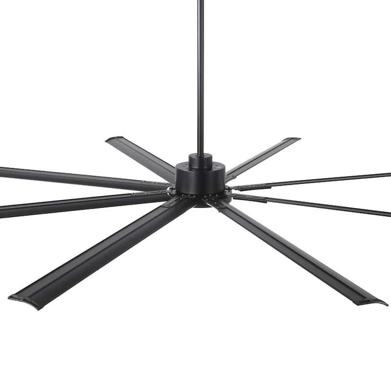Vaczon 100" Industrial Black Aluminum Extra Larger LED Ceiling Fan with Light and Remote
