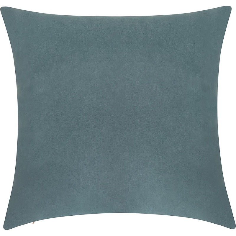 Delara Pack of 1 Velvet Decorative Throw Pillow Cover 20x20 Inches, Cushion Cover, Soft and Breathable Fabric, Hidden Zipper - Cover Only - Stone Blue