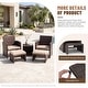 preview thumbnail 17 of 20, 5-Piece Outdoor Wicker Patio Furniture Set, PE Rattan Conversation Set with 2 Armchairs, 2 Ottomans, 1 Side Table & Cushions