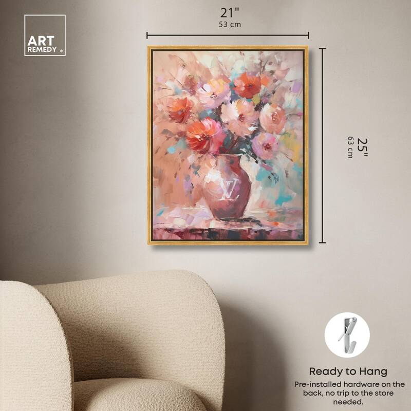 Un Jarron con flores glam Canvas by Art Remedy
