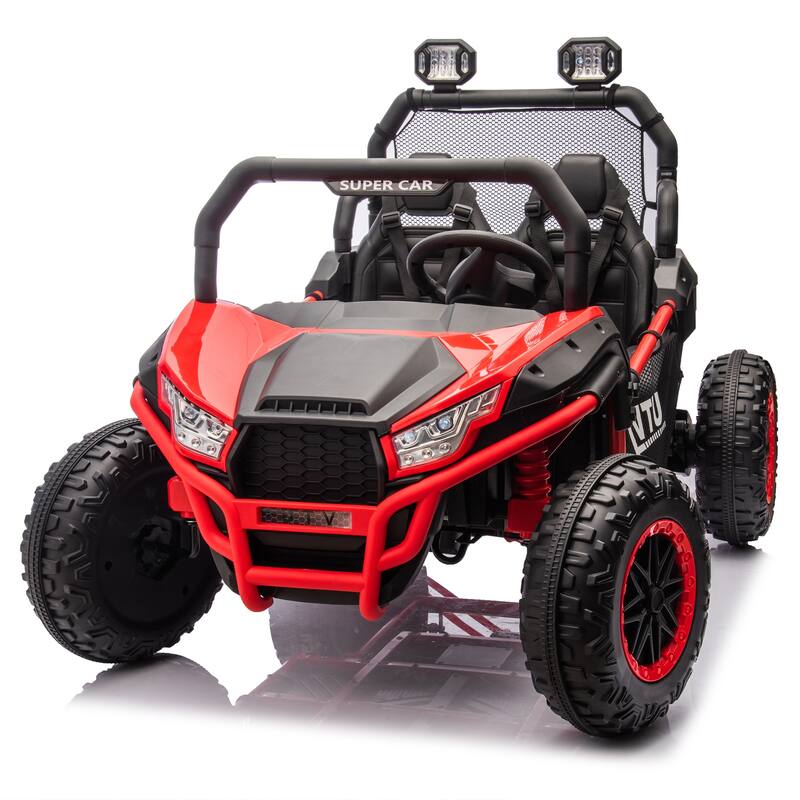 24V Kids UTV Ride-On Car with 400W Power, Four-Wheel Suspension, Bluetooth, and Remote Control.
