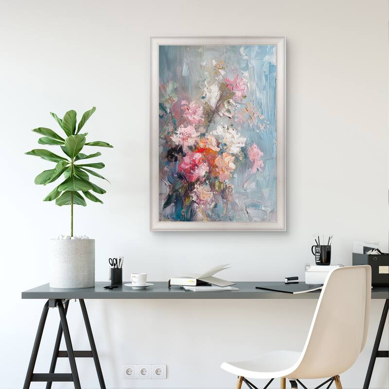 Masterpiece Art Gallery| Abstract Pink Bouquet by Petals Prints Design - Framed Canvas Art Print