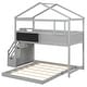 preview thumbnail 37 of 36, Twin over Full Pine Wood House Bunk Bed with Storage Staircase