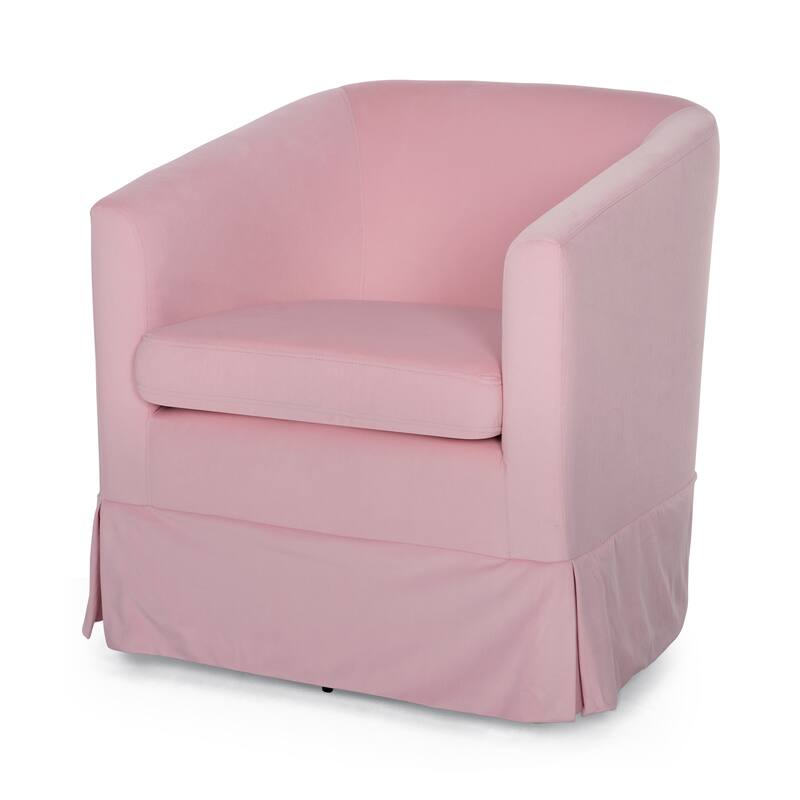 Solid Wood Frame Padded Seat Swivel Chair.