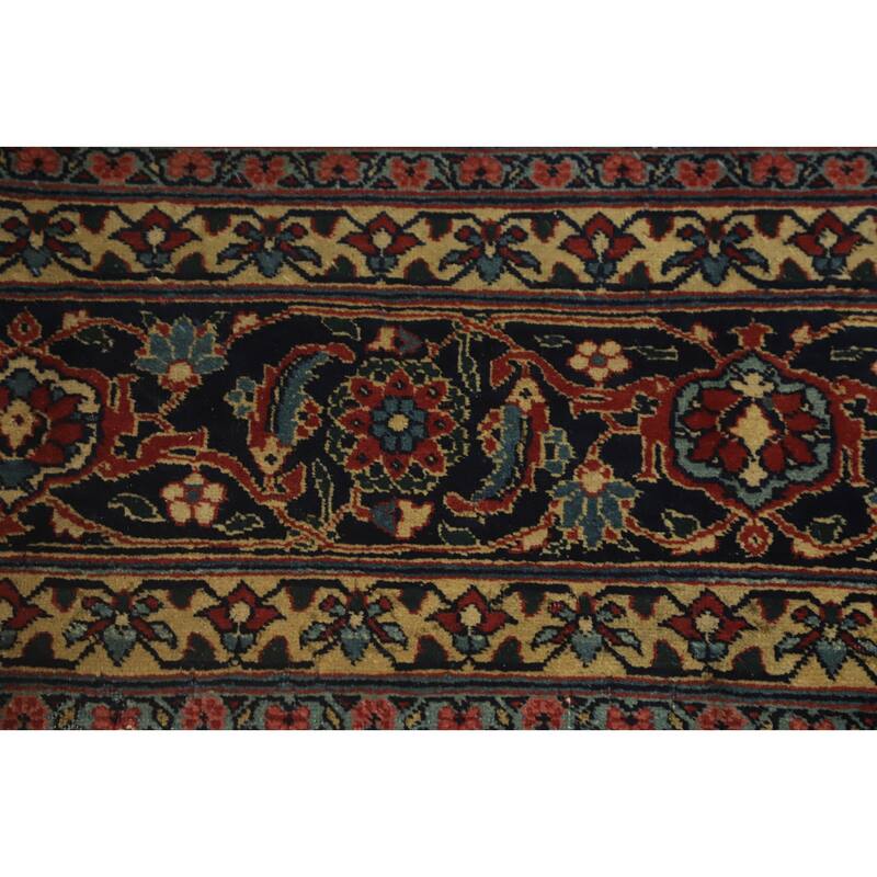 Hand Knotted Oriental Kork Wool Carpet Traditional Floral Oranges & Rust Tabriz Area Rug - 15' 0'' X 6' 2''