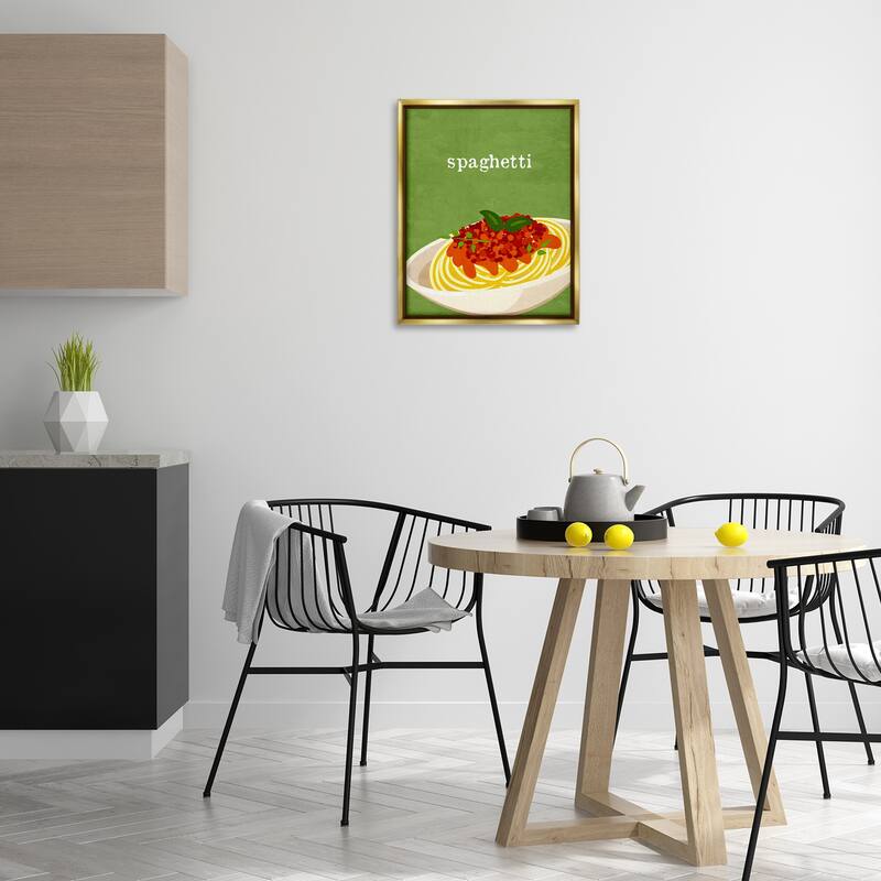 Stupell Spaghetti Italian Cuisine Framed Floater Canvas Wall Art Design By Kim Allen