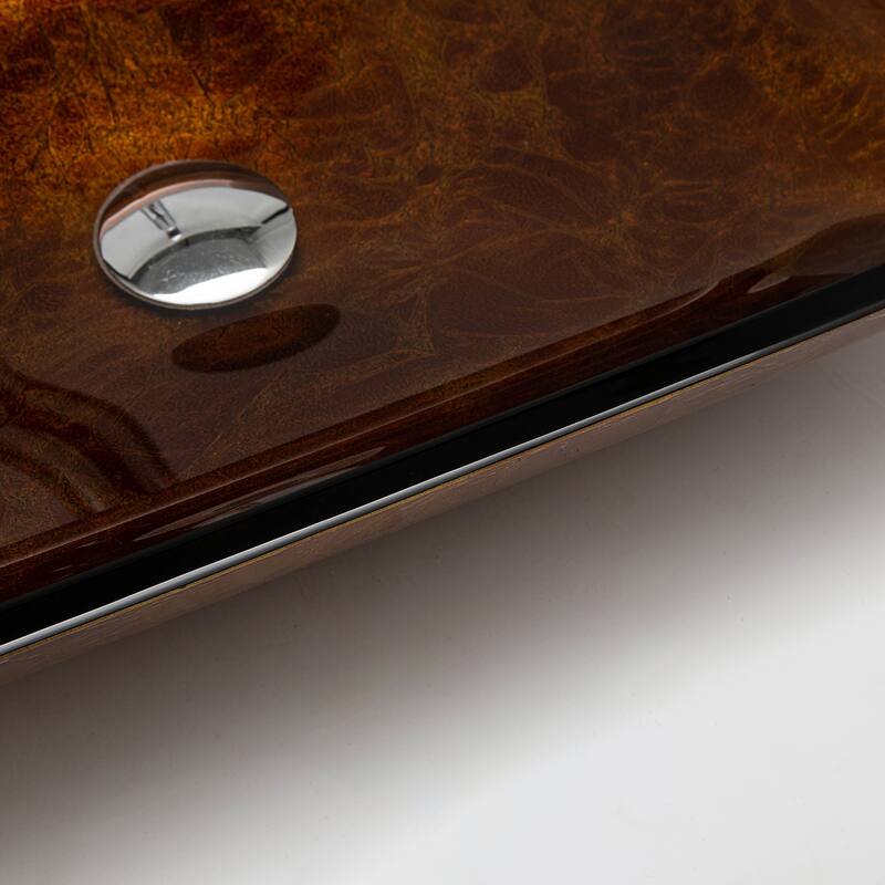 Vinnova Glass Rectangular Vessel Bathroom Sink without Faucet