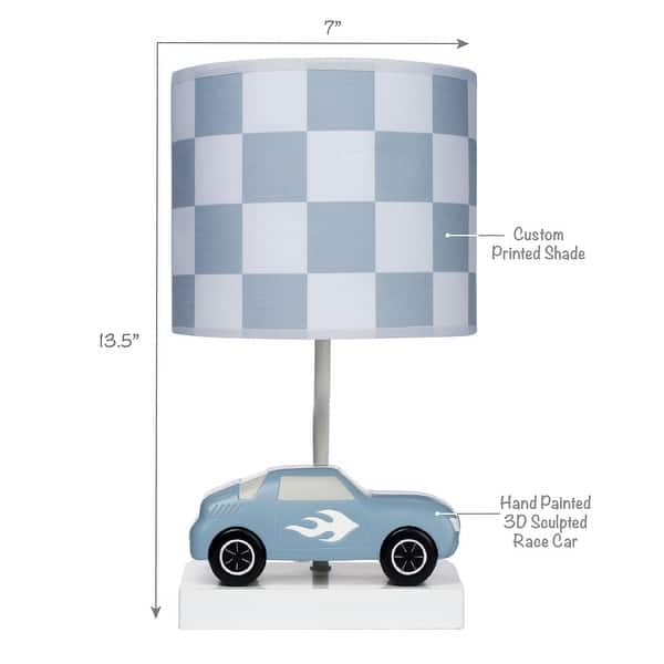 Lambs & Ivy Little Racer Hand Painted Car/Transportation Lamp w/ Shade and Bulb