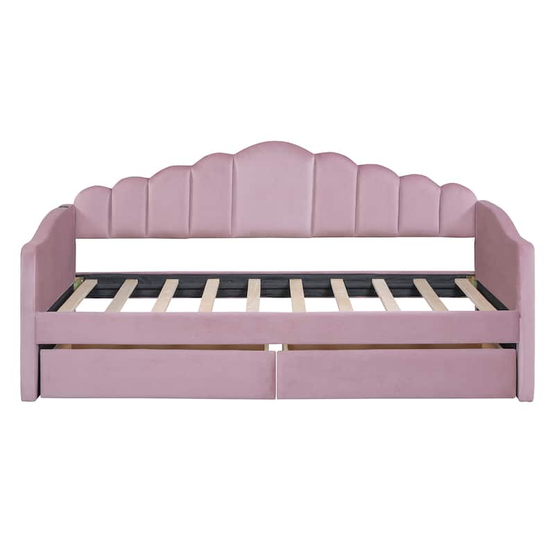 Velvet Sofabed with USB Charging Ports