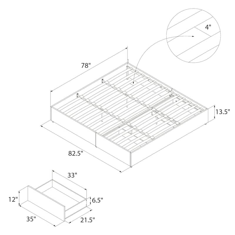 Avenue Greene Maggie Upholstered King Platform Bed with Storage