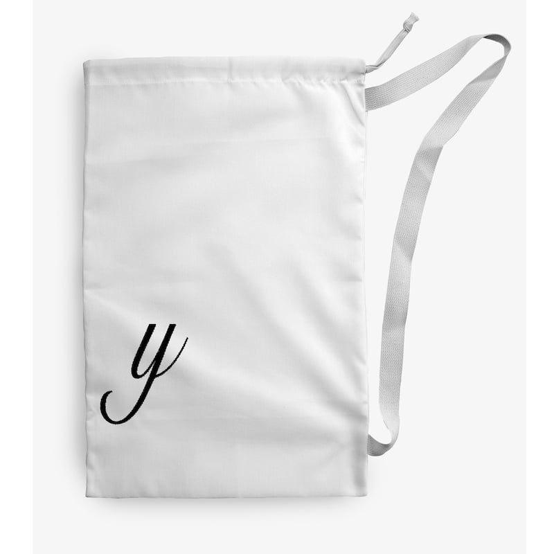 Modern Monogram Laundry Bag - 18" x 29" - White/Black