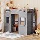 preview thumbnail 44 of 112, Solid Wood House Loft Bed with Ladder for Kids Twin - Gray