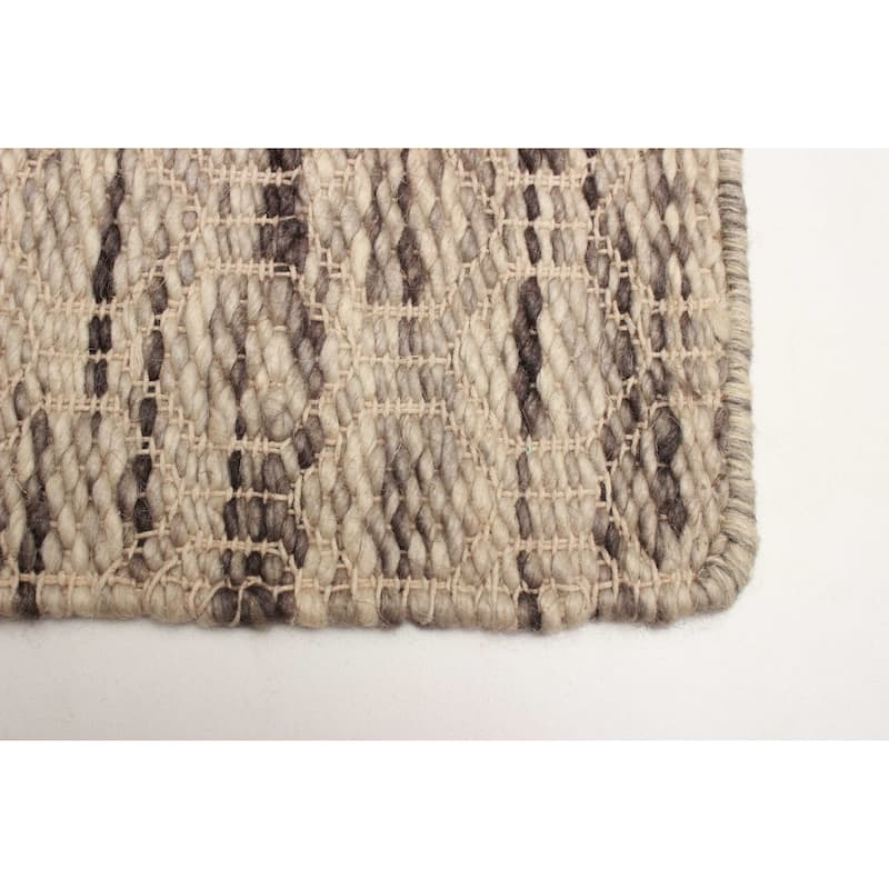 ECARPETGALLERY Braid weave Sienna Grey Wool Rug - 5'1 x 7'6