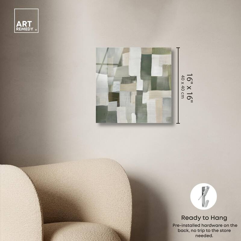 Pale Jade Green I Acrylic by Art Remedy, Ready to Hang