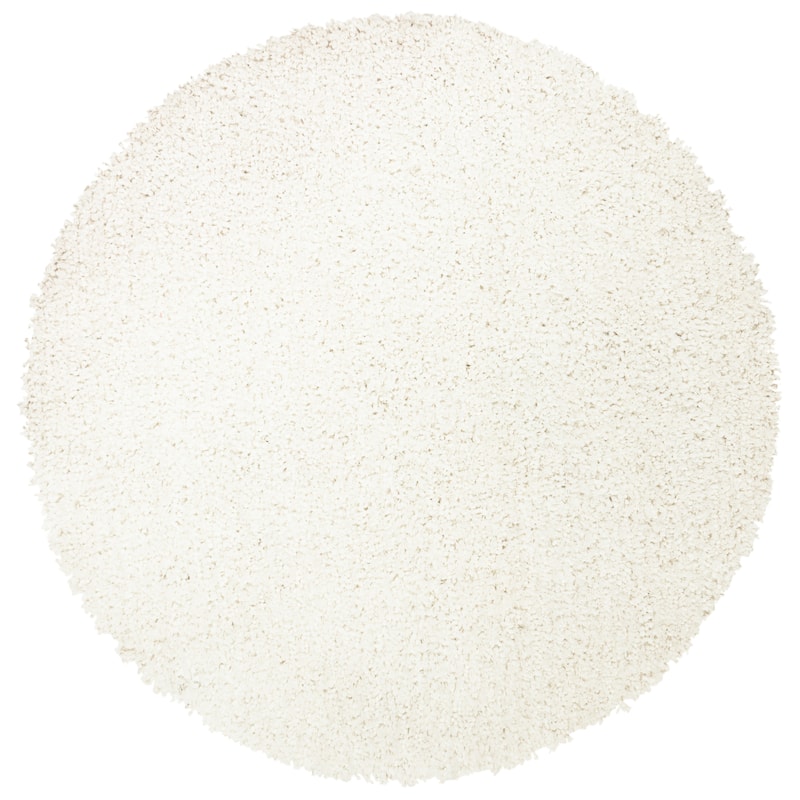 SAFAVIEH Handmade Classic Shag Nakhshun Rug - 4' x 4' Round - White