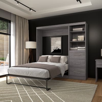 Nebula Full Murphy Bed and Closet Organizer with Drawers by Bestar