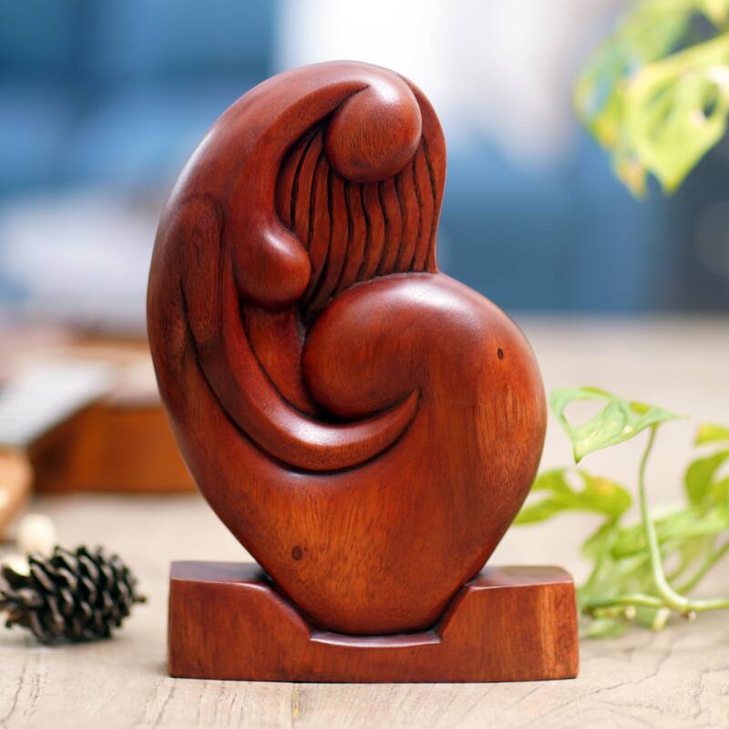 Novica Handmade Graceful Woman Wood Sculpture
