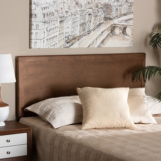 Alan Transitional Ash Walnut Finished Wood Headboard