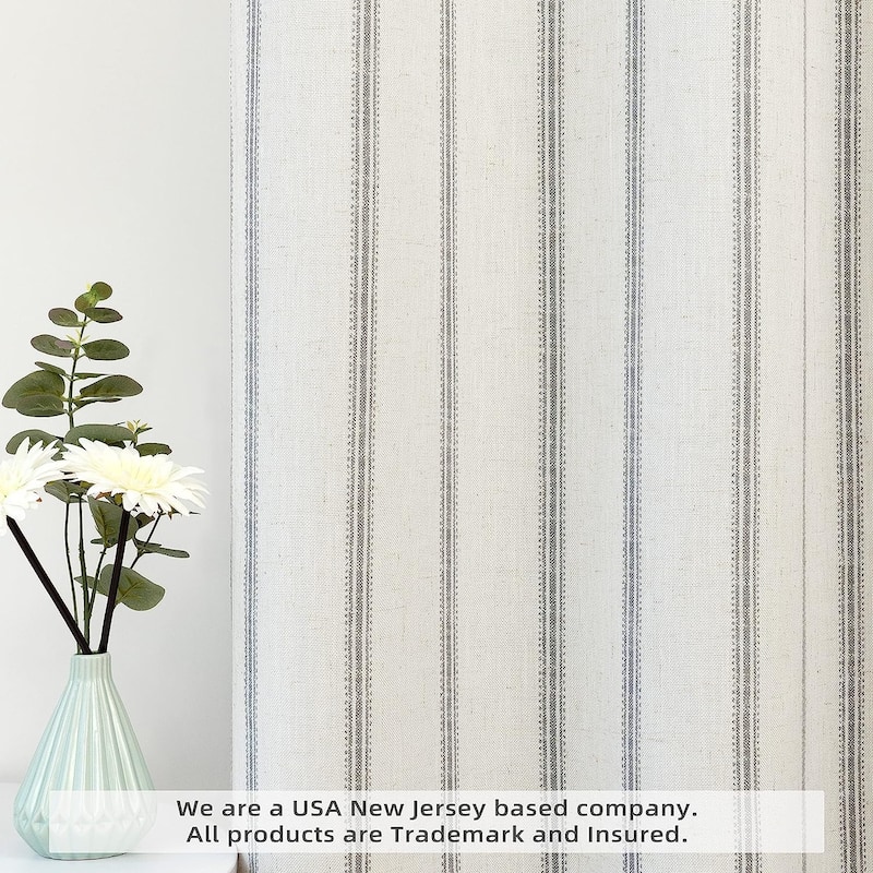 DriftAway Farmhouse Linen Blend Blackout Tie Up Curtain - 25" Width X 47" Length