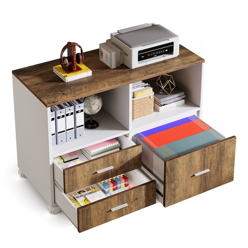 63 inch Executive Offic Desk and 39-Inch Drawers lateral File Cabinet, L-shaped Computer Desk, Home Office Set