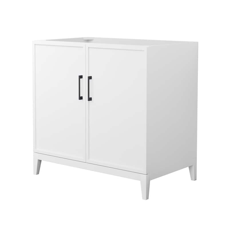Elan 36-inch Single Vanity Cabinet - White, Black Trim, No Top