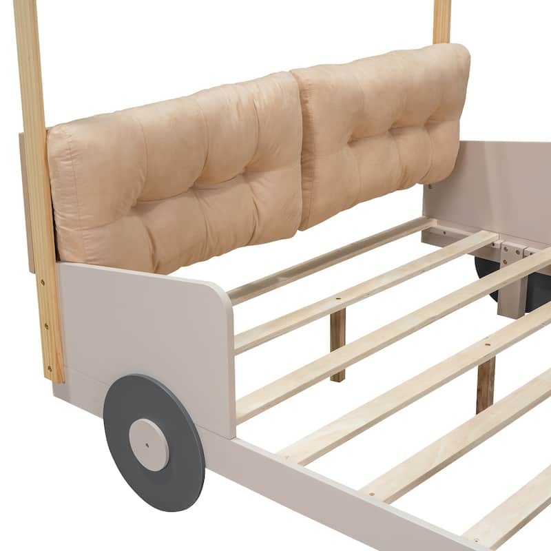 Full Wood Car Bed with LED and Pillow