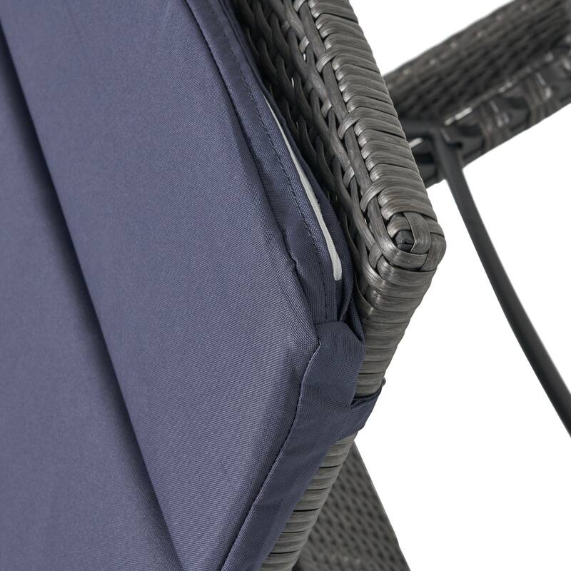 Salem Outdoor Wicker Adjustable Chaise Lounge with Cushion by Christopher Knight Home