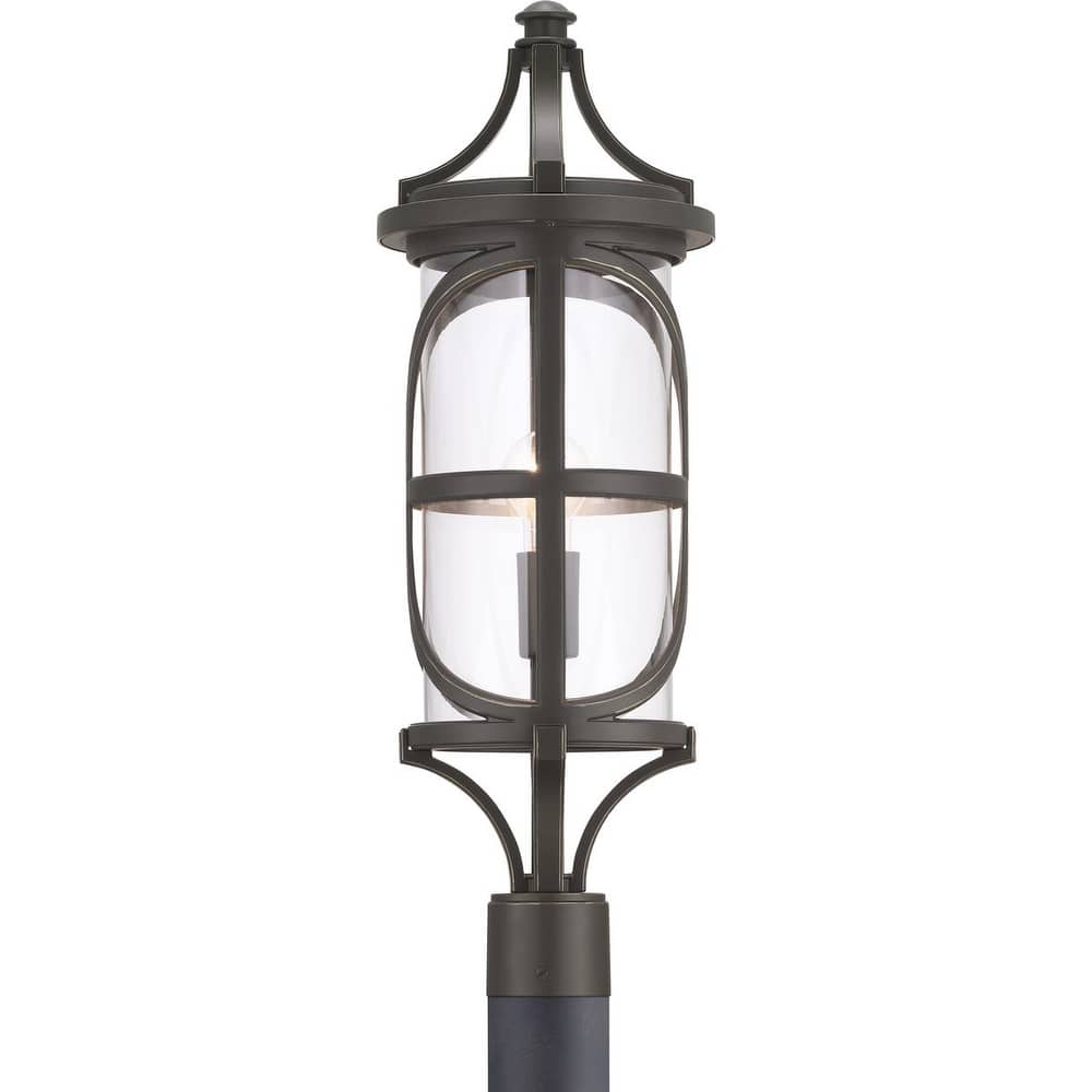 Morrison 1-Light Antique Bronze Modern Outdoor Post Lantern Light - 26.870" x 12.250" x 12.250"