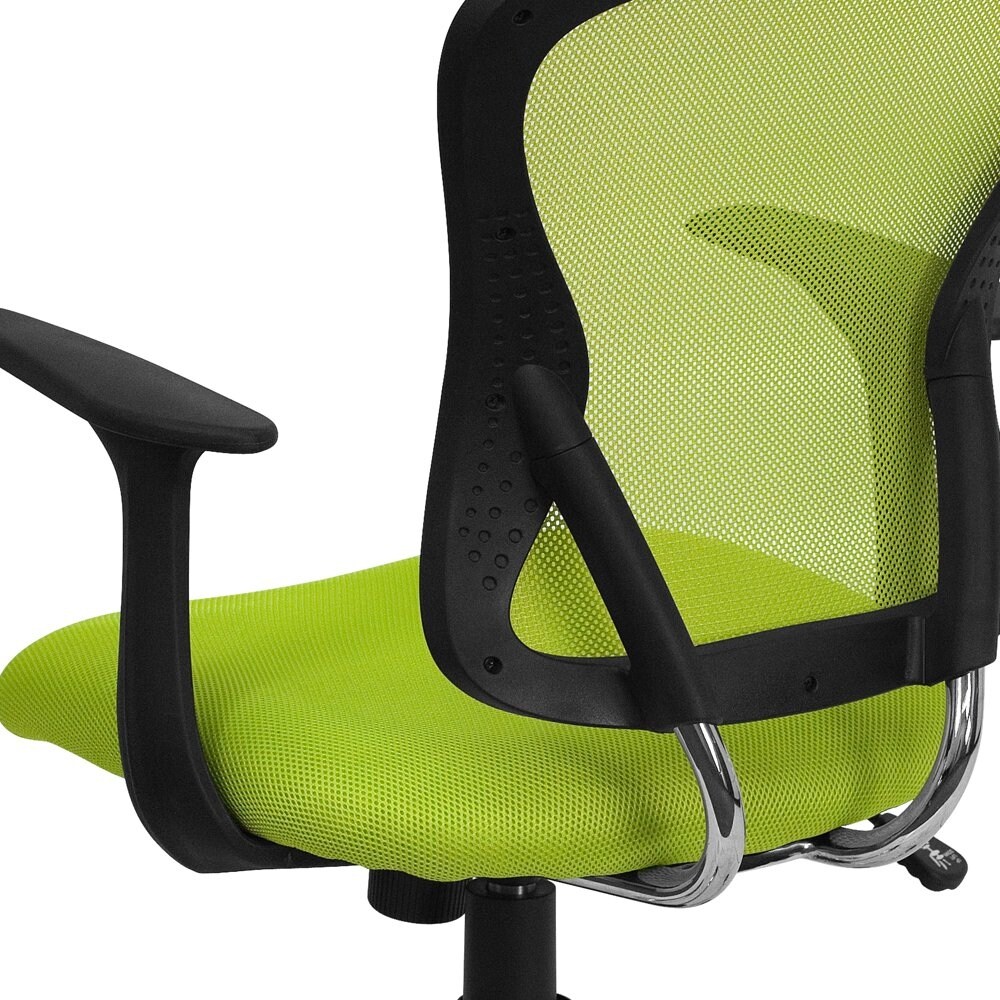 Mid-Back Gray Mesh Padded Swivel Task Office Chair with Chrome Base