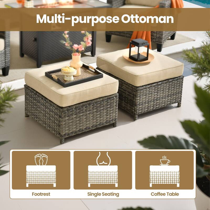 XIZZI 6-Piece Patio Furniture Conversation Set with Swivel Chairs