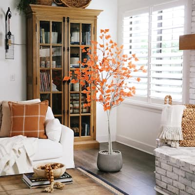Potted Birch Leaf Artificial Tree - 6' - Unlit