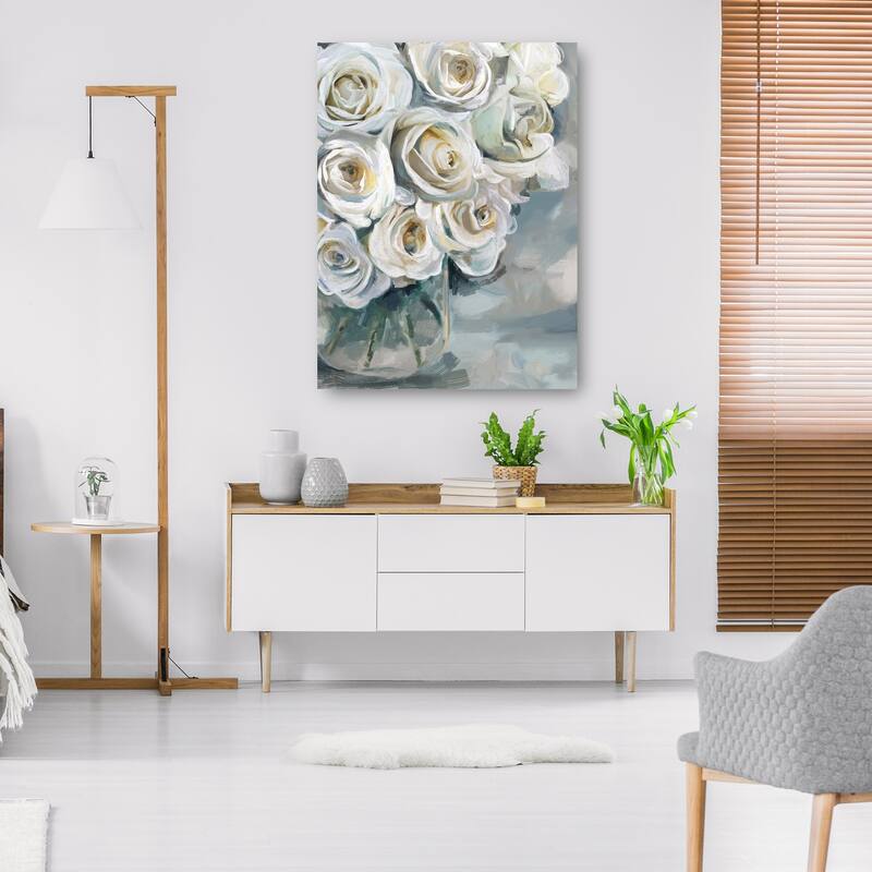 Mason Jar Bouquet I By Studio Arts Canvas Art Print