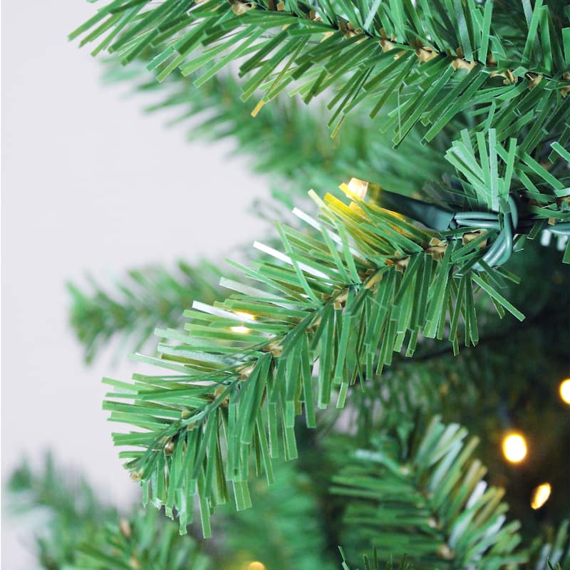 9FT Yellow-Green Light Automatic Christmas Tree, Pre-lit LED Christmas Tree
